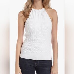GUC Lilly Pulitzer BECKY chain halter neck cable summer sweater. Size XS
